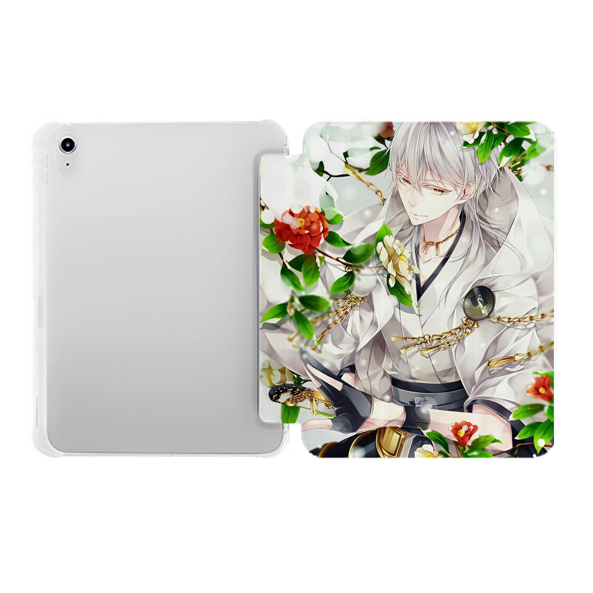 （画像用） 刀剣乱舞 Touken Ranbu IPad ケース ペン収納付き 三つ折りスタンド PUレザー×シリコン 対応機種9.5/10.5/10.9インチ